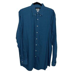 L.L. Bean Wrinkle Resistant 100% Cotton Plaid Long Sleeve Dress Shirt Sz L-Tall
